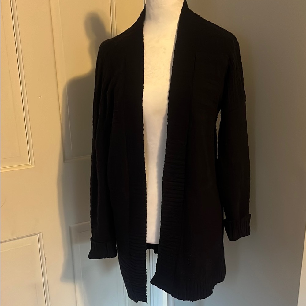 Black Open-Front Cardigan